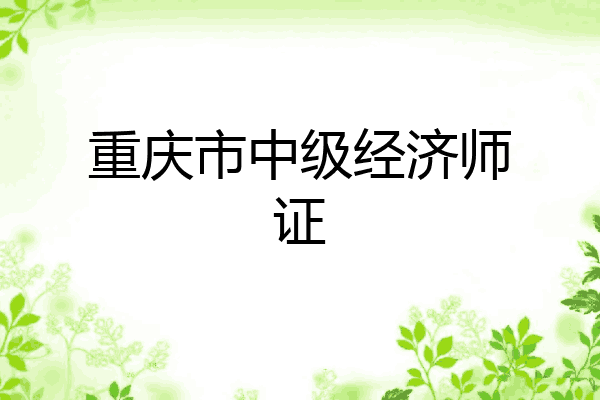 重庆市中级经济师证