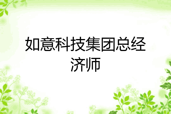 如意科技集团总经济师
