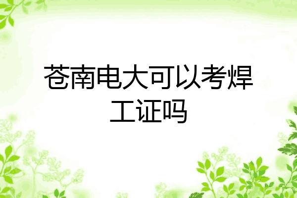 苍南电大可以考焊工证吗