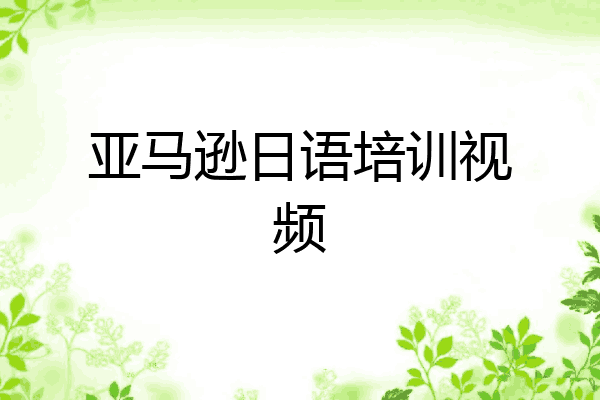 亚马逊日语培训视频