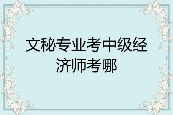 文秘专业考中级经济师考哪