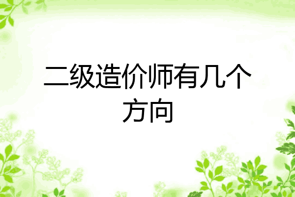 二级造价师有几个方向