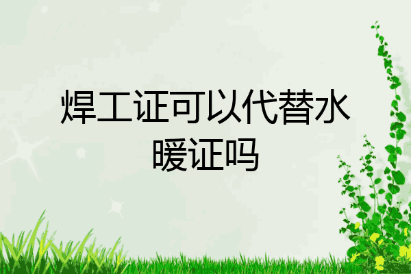 焊工证可以代替水暖证吗