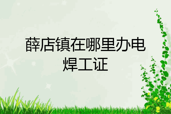薛店镇在哪里办电焊工证