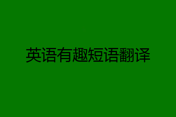英语有趣短语翻译