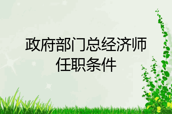 政府部门总经济师任职条件