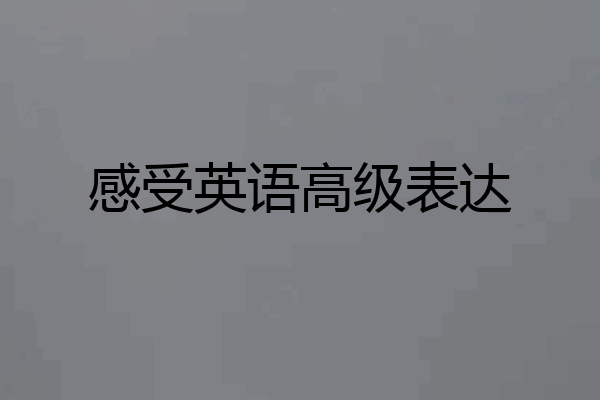 感受英语高级表达