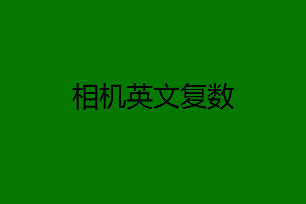 相机英文复数