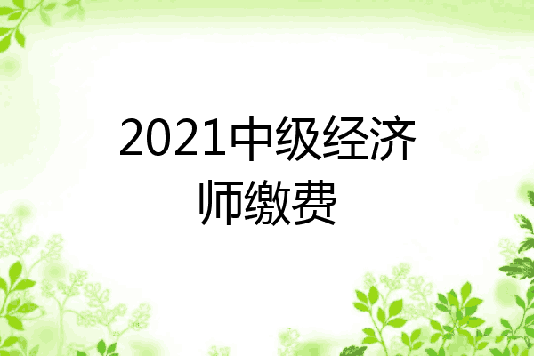 2021中级经济师缴费