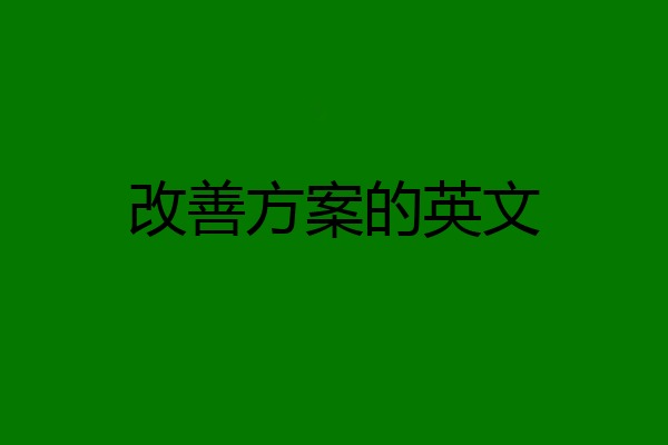 改善方案的英文