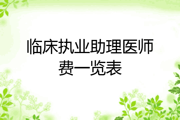 临床执业助理医师费一览表