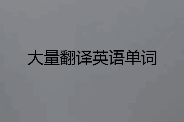 大量翻译英语单词
