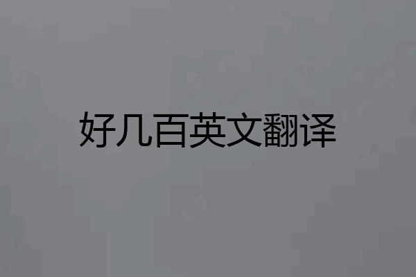 好几百英文翻译
