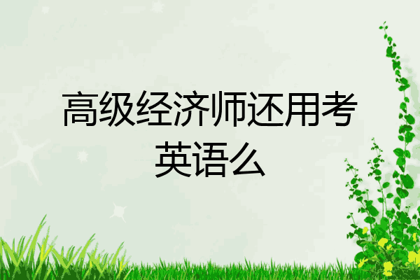 高级经济师还用考英语么