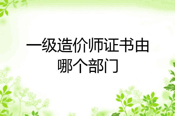 一级造价师证书由哪个部门