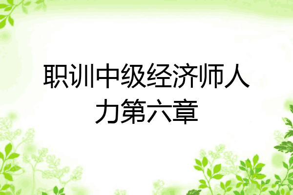 职训中级经济师人力第六章