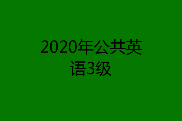 2020年公共英语3级