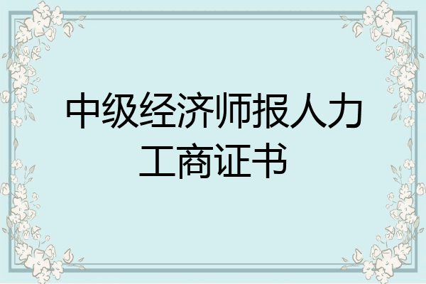 中级经济师报人力工商证书