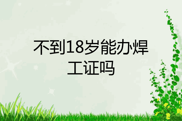 不到18岁能办焊工证吗