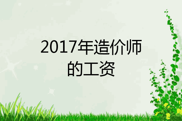 2017年造价师的工资