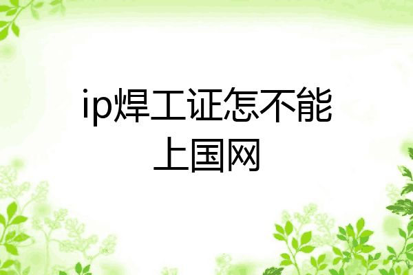 ip焊工证怎不能上国网