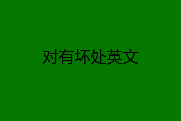 对有坏处英文