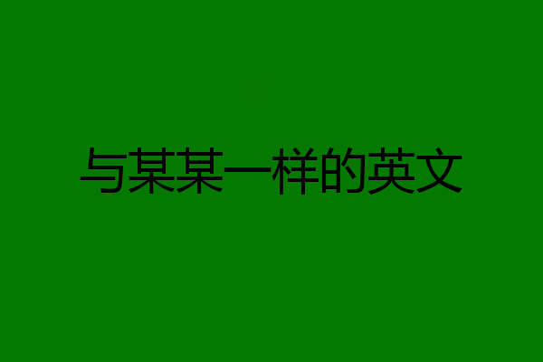 与某某一样的英文