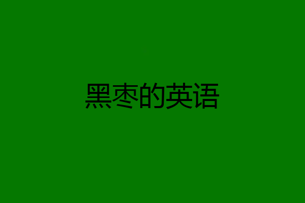 黑枣的英语