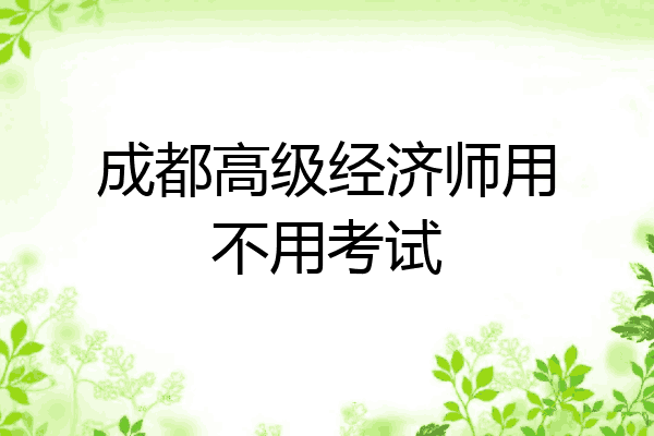 成都高级经济师用不用考试