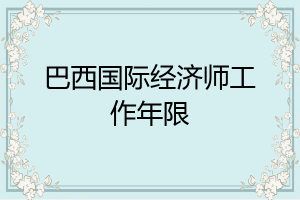 巴西国际经济师工作年限