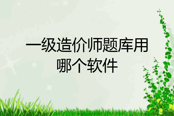 一级造价师题库用哪个软件