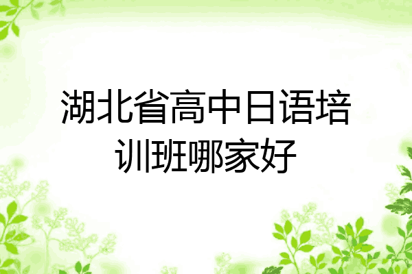 湖北省高中日语培训班哪家好