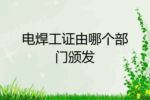 电焊工证由哪个部门颁发