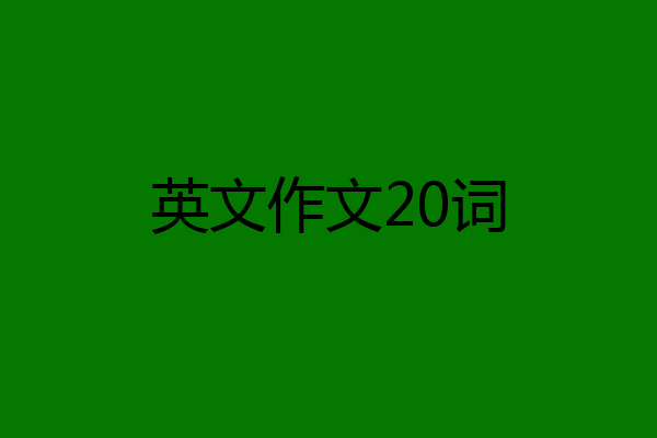 英文作文20词
