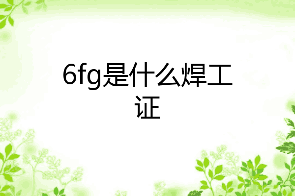 6fg是什么焊工证