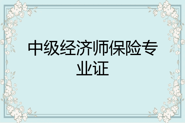 中级经济师保险专业证