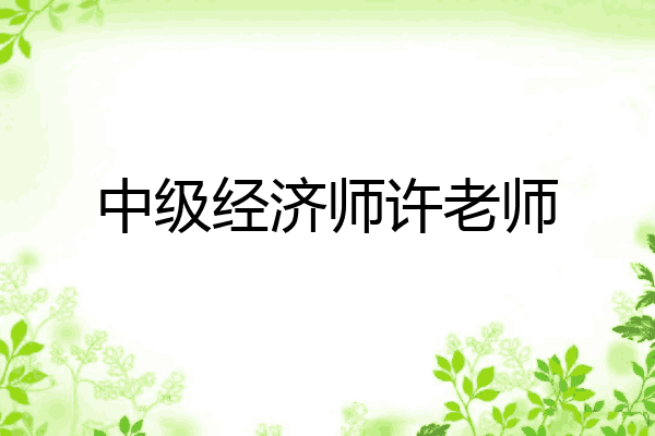 中级经济师许老师