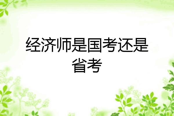 经济师是国考还是省考