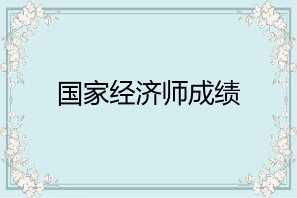 国家经济师成绩