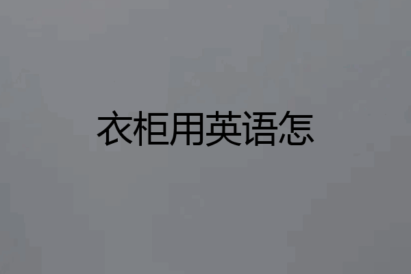 衣柜用英语怎