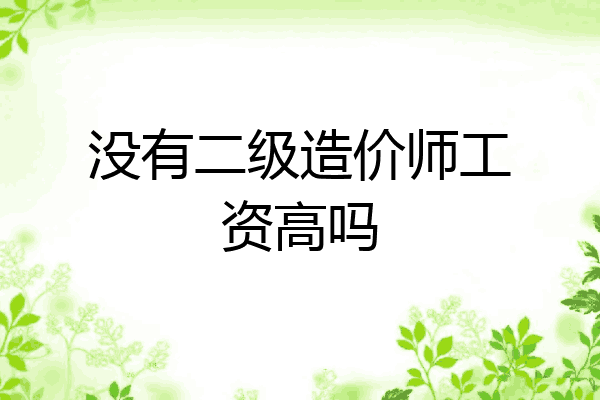 没有二级造价师工资高吗