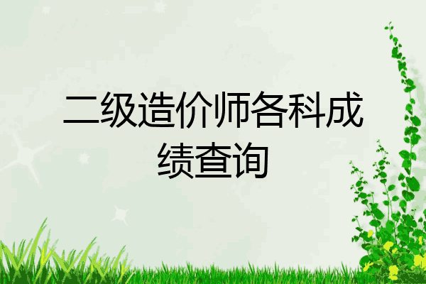 二级造价师各科成绩查询