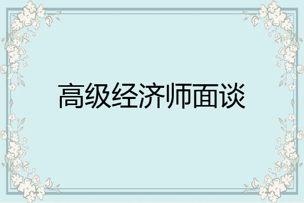 高级经济师面谈