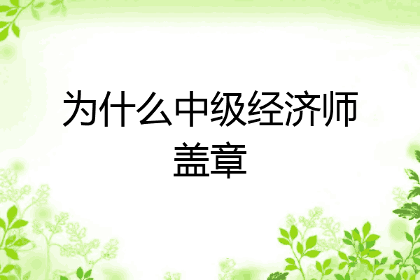 为什么中级经济师盖章