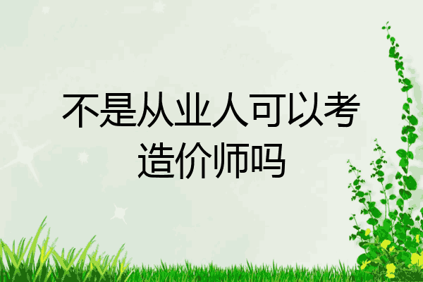 不是从业人可以考造价师吗