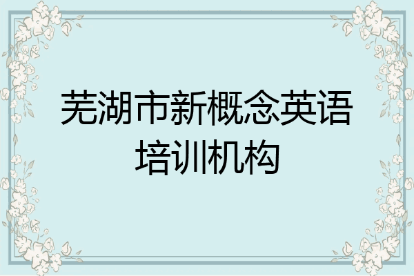 芜湖市新概念英语培训机构