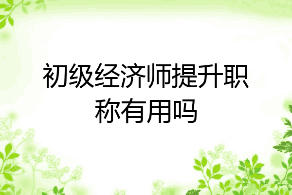初级经济师提升职称有用吗