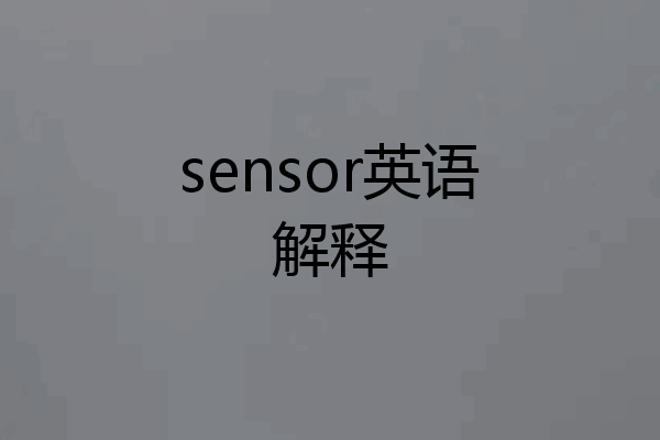 sensor英语解释