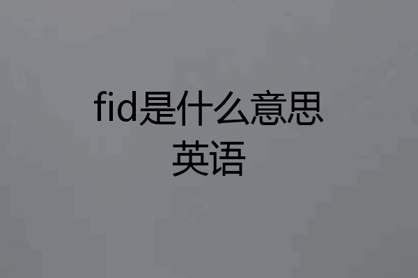 fid是什么意思英语