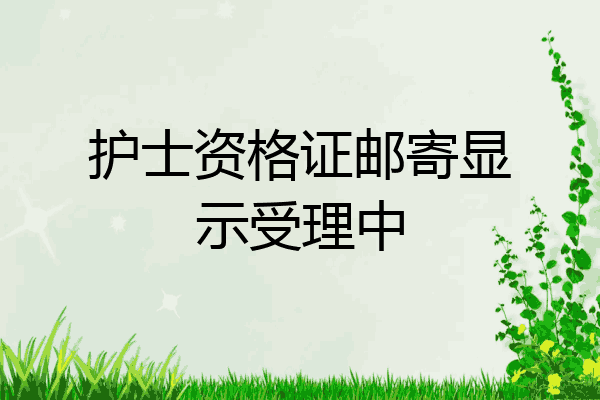 护士资格证邮寄显示受理中